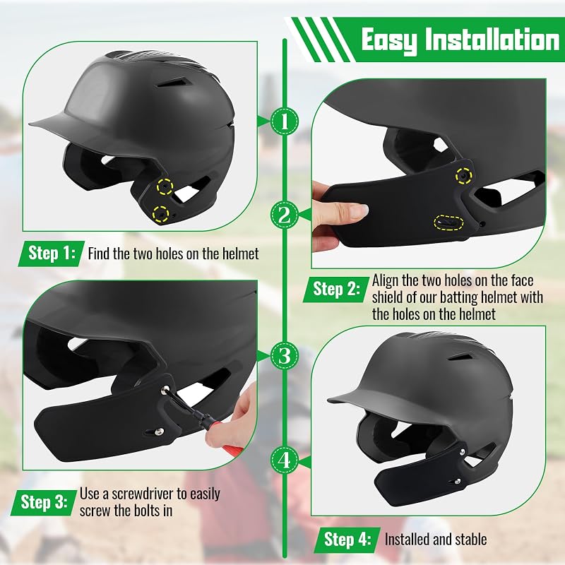 Black Matte Batting Helmet Face Shield for EvoShield XVT - Variation: Black Matte