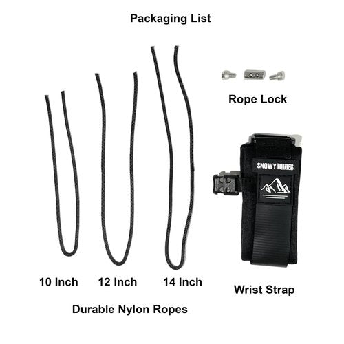 Snowy Dunes Archery Release Wrist Strap Sling Lanyard Adjustable for Handheld Releases (Black)