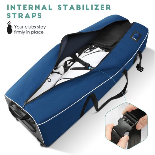 RIOROO Golf Travel Bags for Airlines with Wheels, Soft-Sided 900D Oxford Cover, Padded Club Protection, Universal Fit Golf Gifts for Men and Women