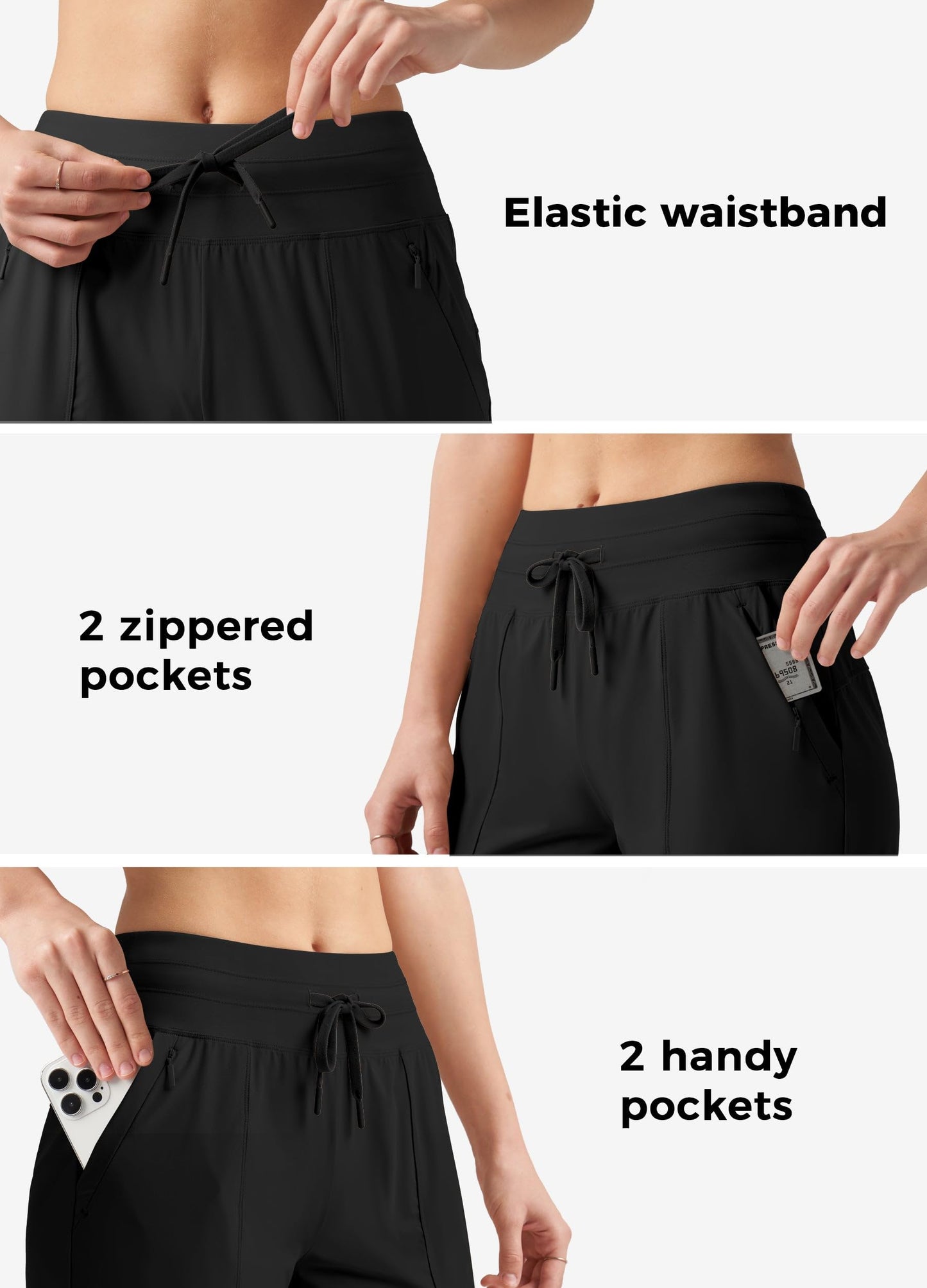 Willit Women's Shorts Hiking Athletic Shorts Quick Dry Golf Outdoor Casual 7" Shorts Lightweight UPF50+ Black XL