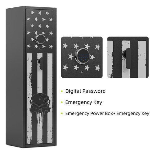 BUTISOW 6 Gun Safe Gun Safes for Rifles and Pistols Large Capacity Rifle Safe Gun Cabinet for Home Rifles and Shotguns Guns Safe for Rifles with Pistol Pouch Removable Shelf and 2 Gun Racks
