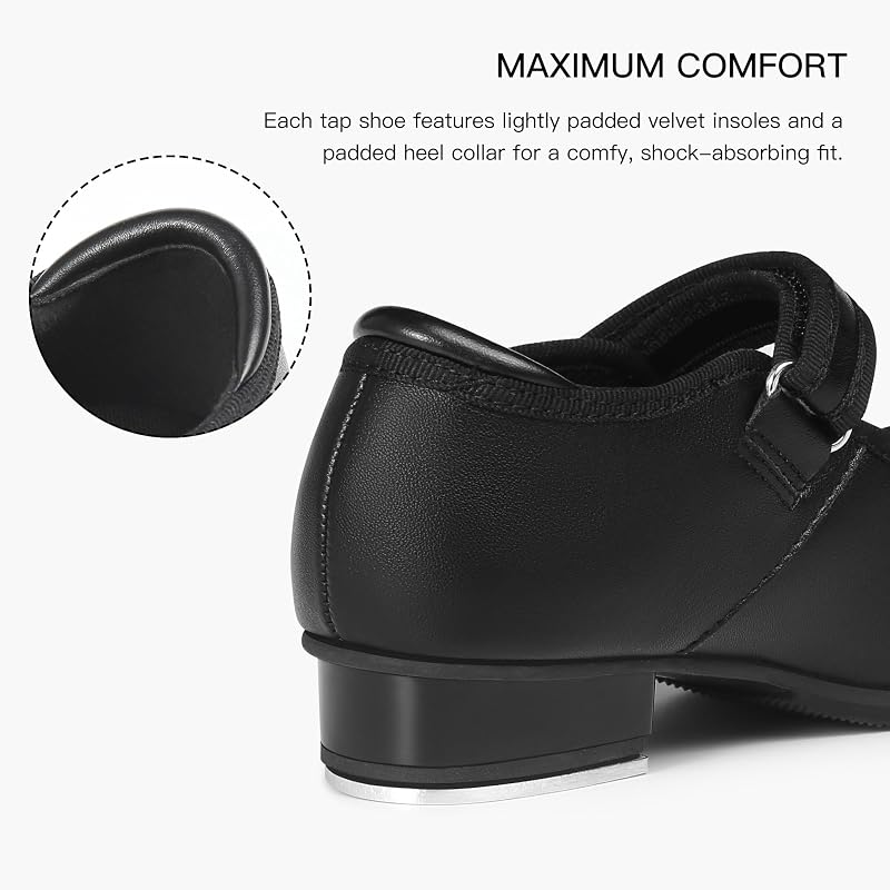 Stelle Tap Shoes for Toddler Girls PU Black + 7 Variation: B-Black PU+7 Toddler