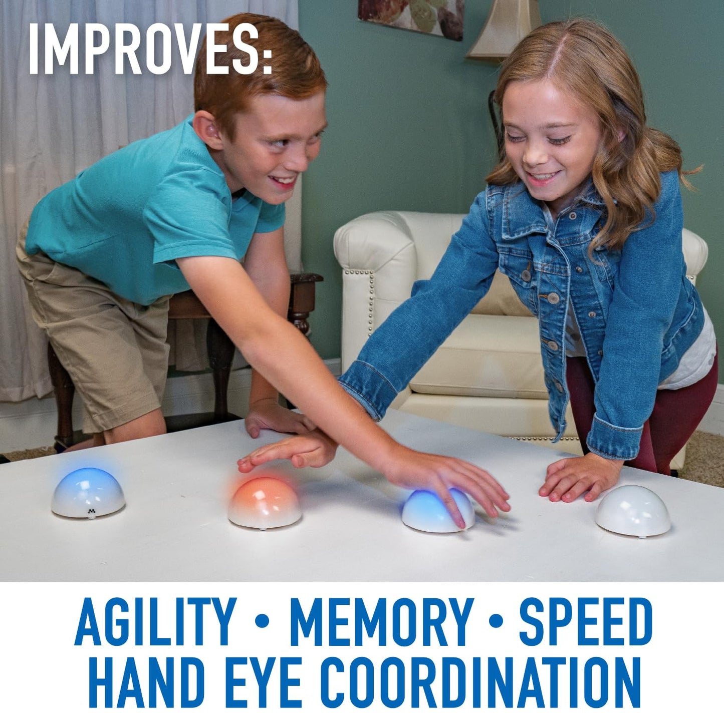 Fotorama Tap It Wireless Reaction Light Game, 4 Games in One Touch Play Set, Builds Hand-Eye Coordination Agility & Memory, Gifts for Kids Ages 6 & Up