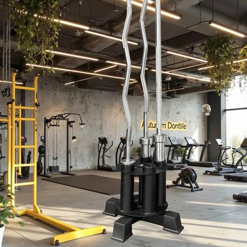 CONBUT Barbell Holder Barbell Storage Bar Holder, Fit for 2" Bars, 360-degree Rotation Weight Bar Holder Home Gym Organizer Space Saving Commercial or Home Gym Accessory (5 Holes)