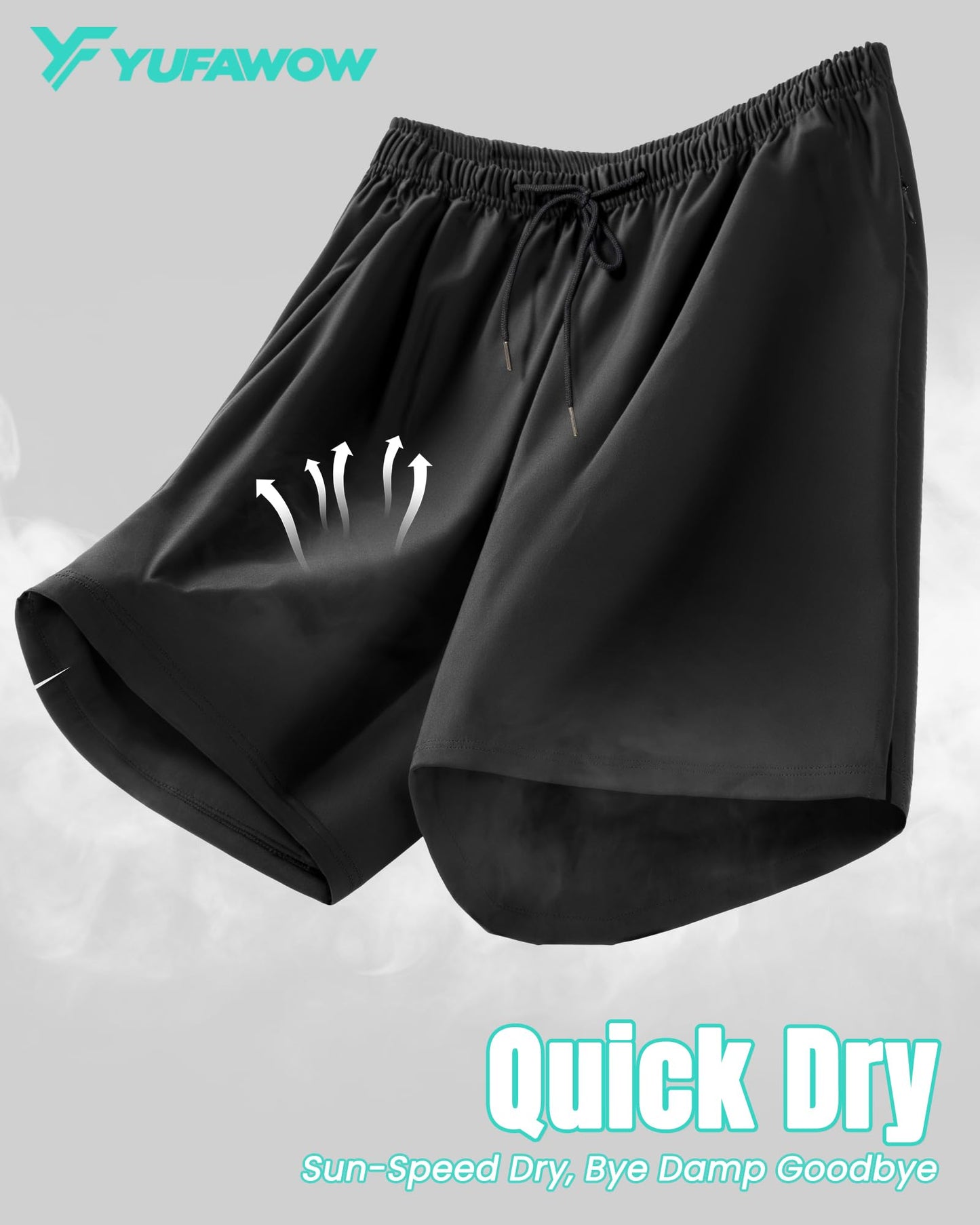 7 Inch Men Swim Trunks mid-thigh Compression Liner Quick Dry Male Swimwear Bikini Swimsuit Bathing Suit Beach Water Shorts Board Surf Track Training Jogger Active Walking Wear Attire Outfit Apparel