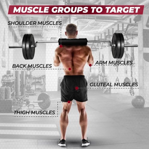 Yes4All Anti-Slip Squat Bar Attachment 1000LB, Squat Olympic Bar & Bar Pad with Comfortable Neck and Shoulder Pads, Extra Handle for Free Weights Strength Training, and Body Building, Alloy Steel