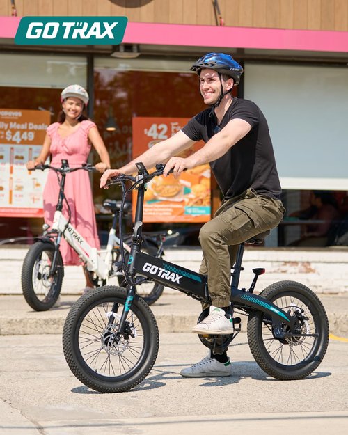 Gotrax R1 20" Folding Electric Bike with 40 Miles Range by 48V Battery, 20Mph Power by 350W, Weighs Only 45lbs, LCD Display & 5 Pedal-Assist Levels, Suitable for Leisure Riding&Commuting Black