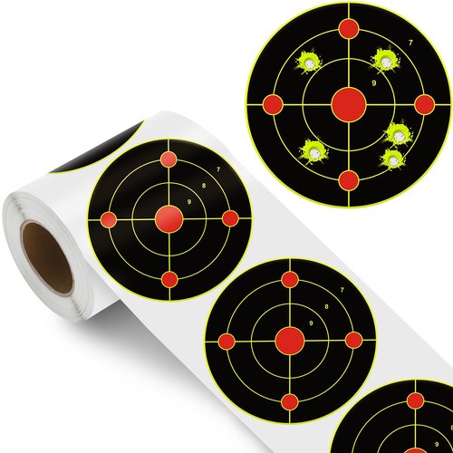 NYEONHRT 6" Shooting Targets Splatter Target Stickers, 100 Pcs Self Adhesive Paper Targets for Shooting Range with Fluorescent Yellow Impact Feedback for Gun and Archery Shooting Range (Yellow)