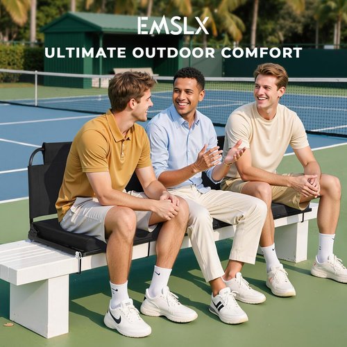 EMSLX Stadium Seats with Back Support Bleacher Chairs with Back and Cushion, Bleacher Seat with Adjustable Backrest and Portable Folding Cushion for Sports Events