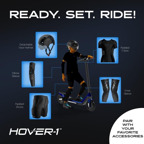 Hover-1 Solaris Kick Scooter with Multicolor Wheel Lights, 4.5??Front Wheels, Rear Foot Brake, and 110 Pound Weight Capacity