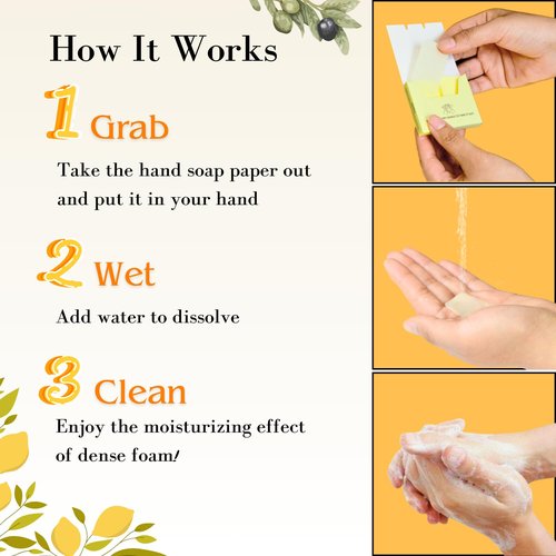 flowcheer Paper Soap Sheets For Hand Washing - (360 Sheets) Coconut, Blueberry, Lemon Scents Portable Travel Soap Sheets, Eco-Friendly, Dissolvable soap sheets for camping, travel, Hiking, Outdoor