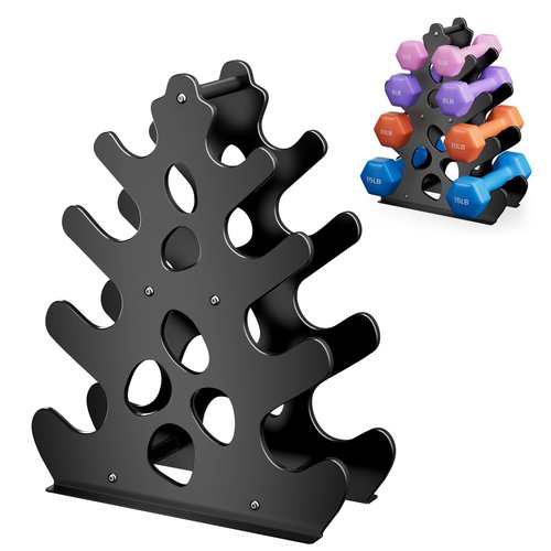 Dumbbell Rack Stand, (Dumbbells Not Included) with Protective Edge Rubber Covers for Home Gym, Compact A-Frame Design Weight Rack with Handle