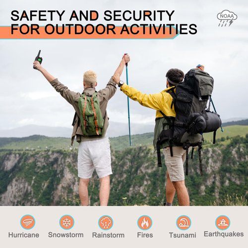 MaxTalker Walkie Talkies for Adults 2 Pack Long Range Rechargeable 2 Way Radios, Hiking Accessories Camping Gear Xmas Gift for Kids with 22 FRS Channel Radios, Lamp,VOX,Li-ion Battery,NOAA