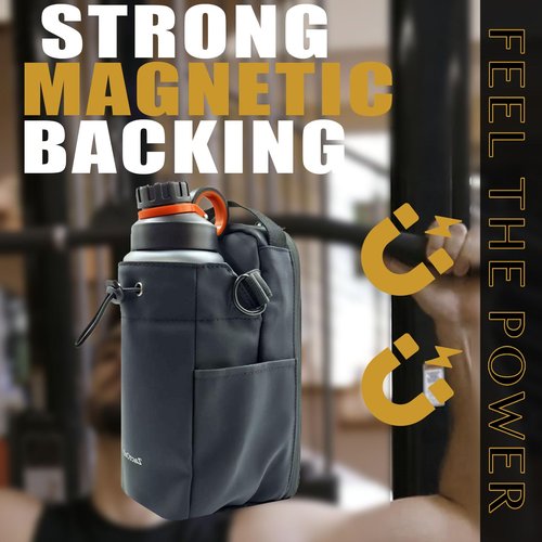 Magnetic Gym Bag For Men and Women Sling Sport Bag Travel Work with Water Bottle Holder, Phone Pockets Powerful Magnet Silky-Skin Fabric