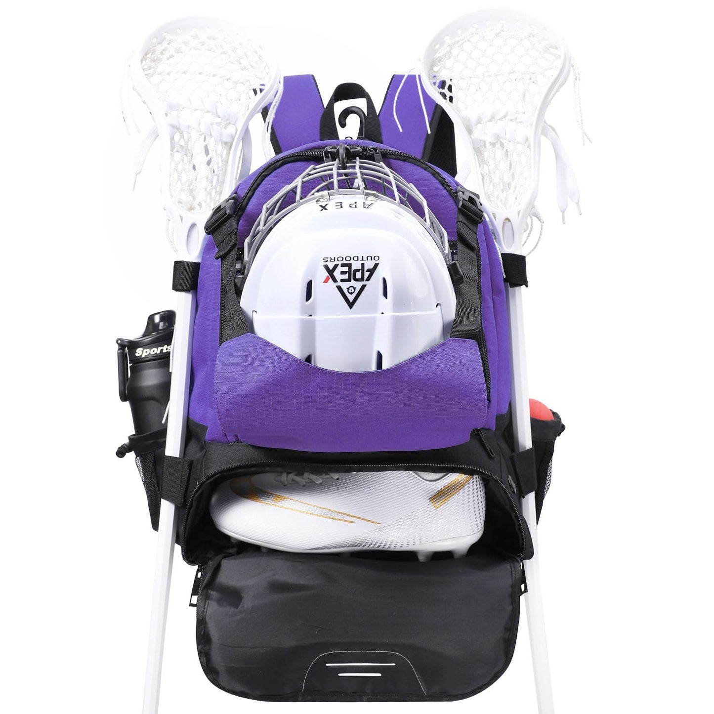 Apex Outdoors Lacrosse Bag, Large Lacrosse Backpack with Two Stick Holders