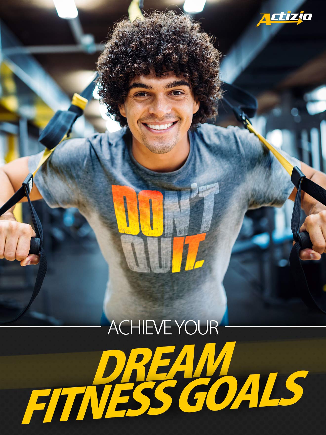 Actizio Men's Sweat Activated Funny Gym T-Shirt, Do It - Don't Quit, L
