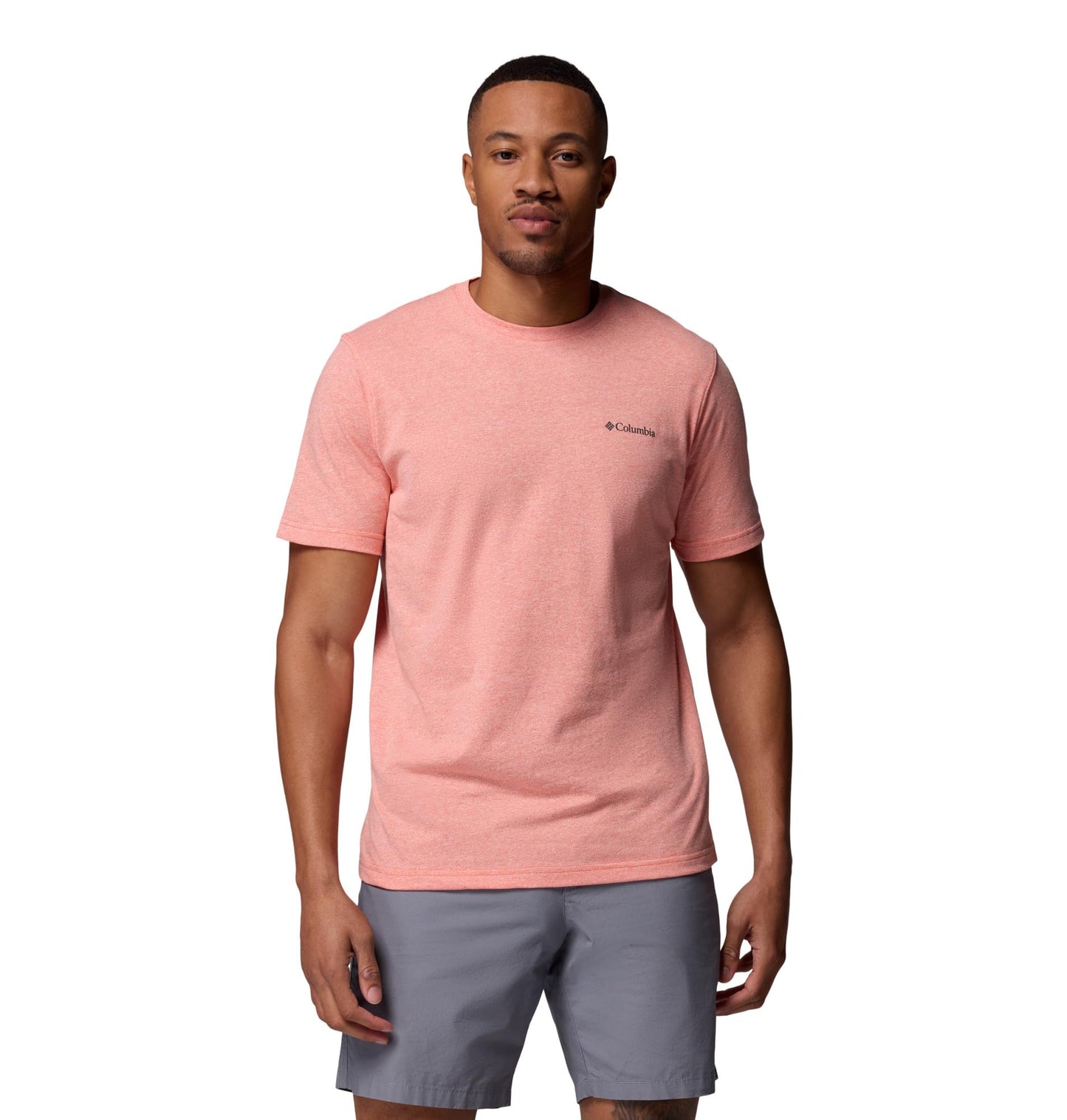 Columbia Mens Thistletown Hills Short Sleeve T-Shirt, Zing Heather, Small