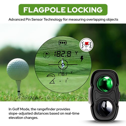 APTGRF Golf Rangefinder with Slope Switch, 800 Yards Laser Range Finder with Flag Pole Locking Vibration, 6X Magnification and Rechargeable Battery