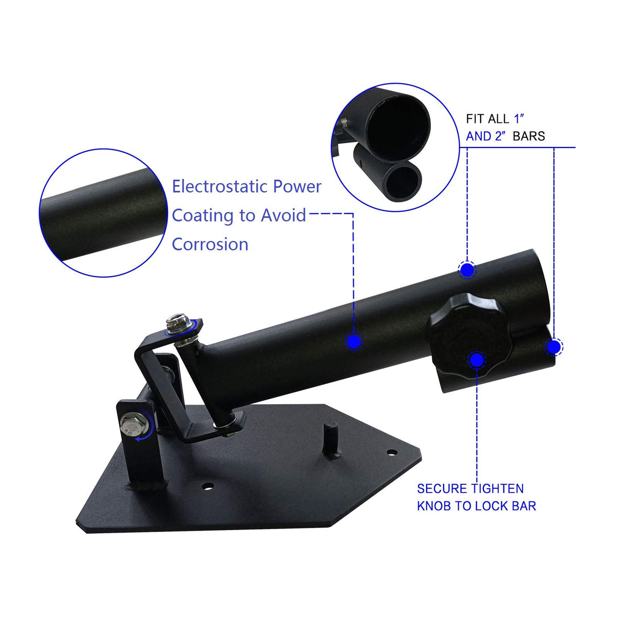 MARSAFIT Landmine Base Portable Barbell, Deluxe T bar Row Attachment, landmine Attachment for Barbell fits 1 Inch Standard and 2 Inch Bars