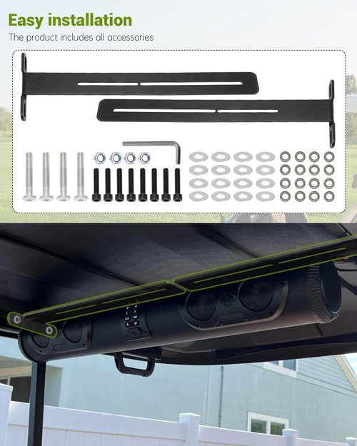 EXODIOS Golf Cart Speaker Bar T-Bracket, Compatible with SE18, SE26, SEB26, SEDS32 Soundbars, Adjustable Metal Speaker Bracket Mounts to Golf Cart Roof