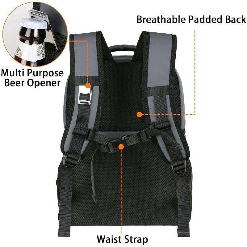 MATEIN Cooler Backpack 26/40 Cans Insulated Lunch Backpack Austere Grey+26 Cans