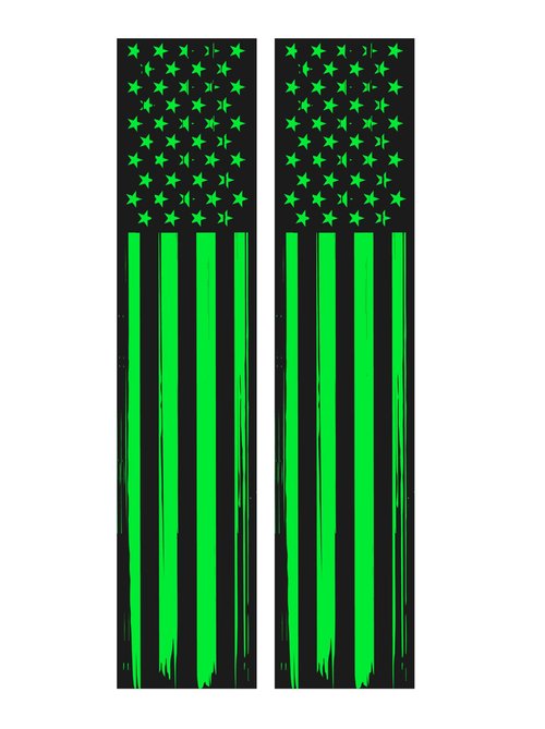 Standard Diameter Arrow Wraps- American Flag Combo Pack Wraps- Non Laminated 5 Inch Wraps (Green, 2 Pack (30 Wraps))
