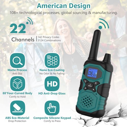 Topsung Walkie Talkies for Adults Rechargeable Long Range 6 Pack, Multi-Purpose FRS 2 Way Radios with NOAA USB Chargers 4500mAh Battery for Family Farm Warehouse Working Camping Hiking Skiing Cruise