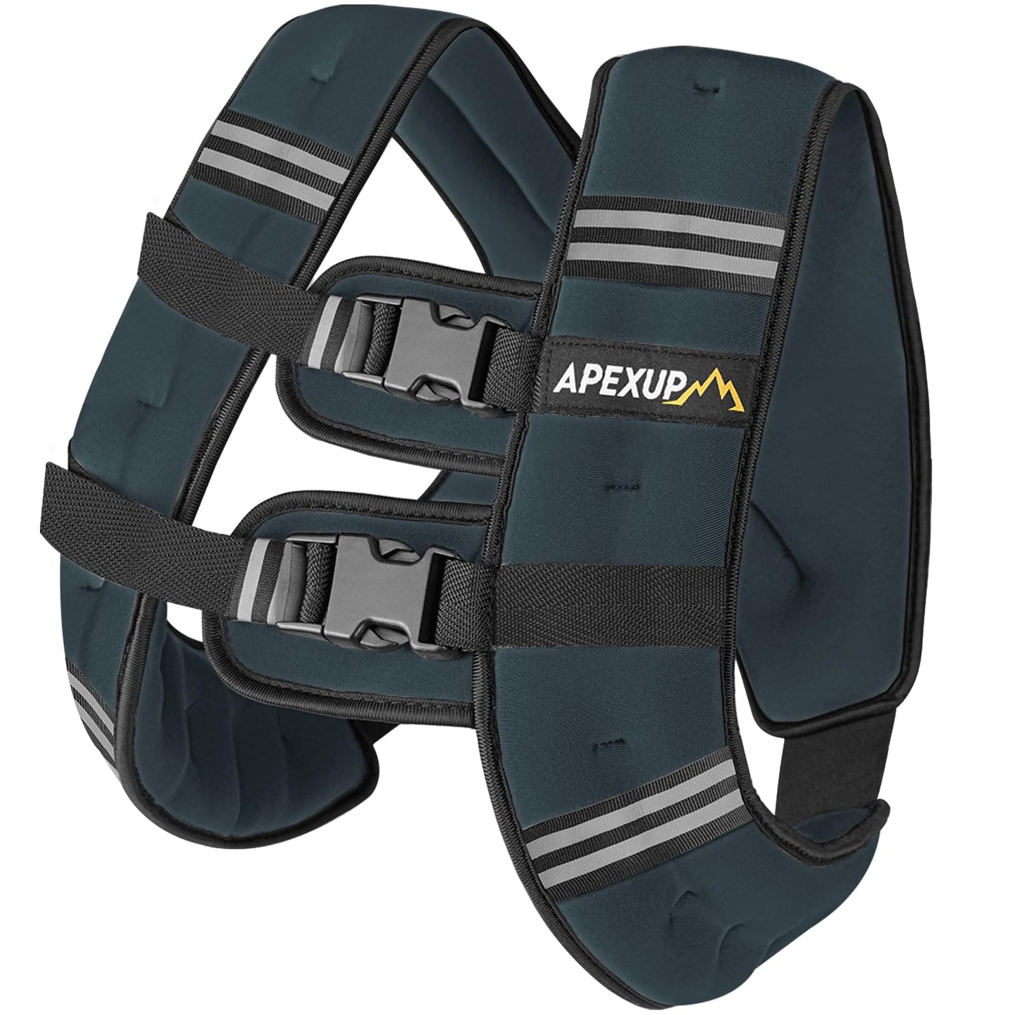 APEXUP 15lbs Weighted Vest Men Women, Weight Vest for Women Workout Equipment for Strength Training Running (Steel Blue)