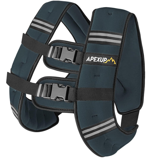 APEXUP 15lbs Weighted Vest Men Women, Weight Vest for Women Workout Equipment for Strength Training Running (Steel Blue)