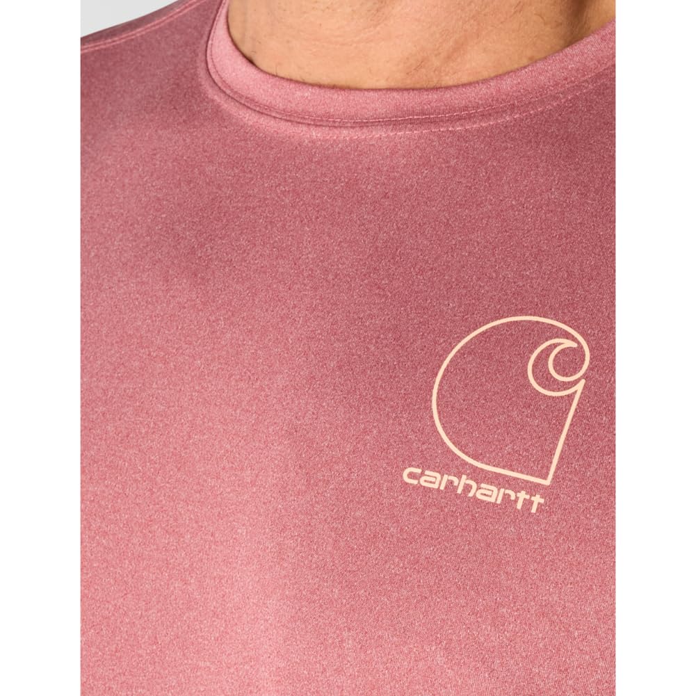 Carhartt Men's Force Sun Defender Lightweight Short-Sleeve Logo Graphic T-Shirt, Amber Terrain Heather, Large