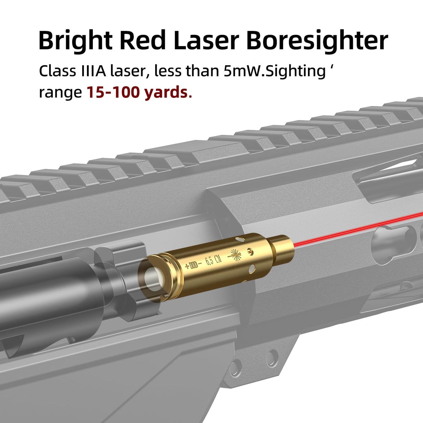 EZshoot Bore Sight 6.5CM Red Laser Boresighter with 4 Sets of Batteries