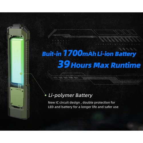 JETBeam E26 EDC Tactical Flashlight,3000 LumensDual White Light Source Output with Green Beam,5 Modes+Rear Flash,USB-C Rechargeable Flashlight,IPX8 Waterproof Rating,for Outdoor,Everyday Use,Work