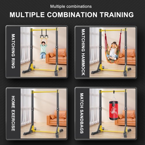 loyliawa Power Tower Pull Up Dip Station, Workout Equipment Portable Pull Up Bar, Free Standing Pull Up Bar for Home Gym, Pull Up Stand Station 400LBS with 11 Gears Adjustment Black