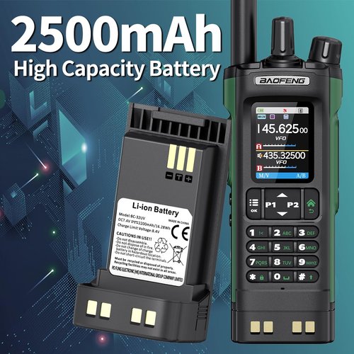 BAOFENG UV-32 Radio Battery 2500mAh USB-C Charging Rechargeable Battery Compatible with UV-32 DM-32 Walkie Talkie High Capacity with Type-C Charging Cable,1Pack