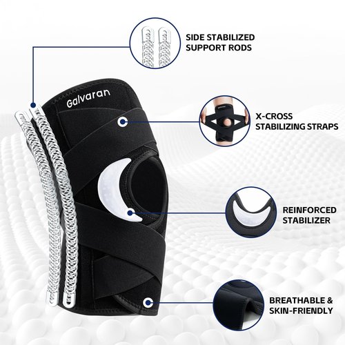 Galvaran Knee Brace for Men & Women - ACL, MCL, Meniscus Tear Support & Arthritis Pain Relief - Stabilizing Knee Braces Support with Side Stabilizers & Patella Gel Pad
