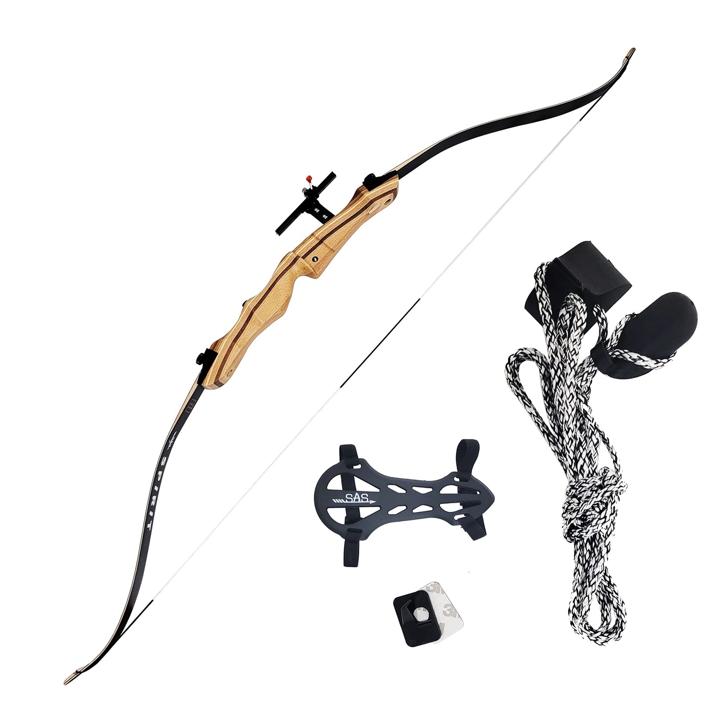 SAS Spirit Jr 54" Beginner Youth Wooden Archery Takedown Recurve Bow