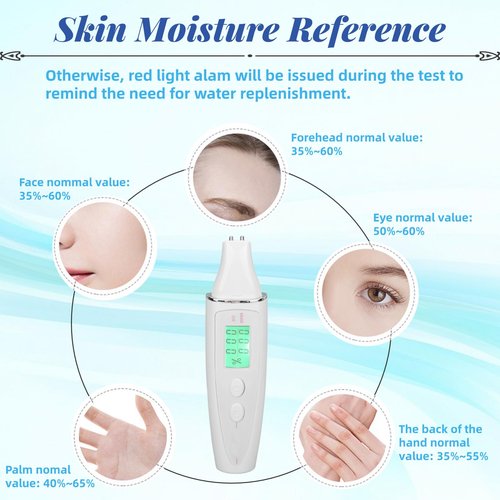 Skin Hydration Tester, Facial Skin Tester, Portable Smart Display Digital Skin Detection Pen Facial Skin Tester Pen Face Care Tool for Girl Women