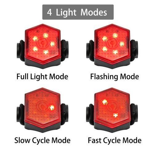 4 Pack Bike Tail Light Bicycle Rear Light USB-C Rechargeable LED Cycling Safety Flashlight with 4 Light Mode for Road Mountain Night Riding & Adults Men Women, Reflectors Accessories