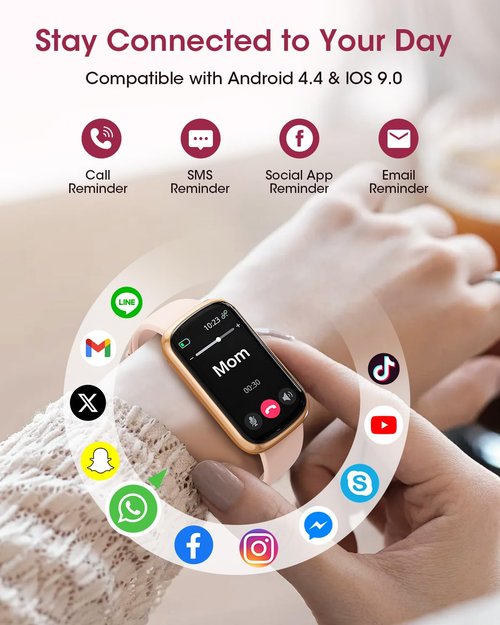 Health Fitness Tracker for Men Women: 24H Heart Rate Monitor Activity Trackers Blood Oxygen Sleep Step Calorie Tracking 5ATM Waterproof Fitness Smart Watches for Woman Compatible with iPhone Android
