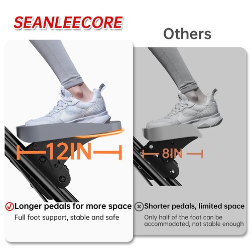 seanleecore Stair Stepper Machine for Home with Device Holder & Silicone Floor Mat, Extra-Long Non-Slip Pedals Vertical Climber Exercise Machine