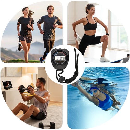 Sports Watch - Fitness Tracking Watch | Waterproof Time Counting Watch | Sports Stop Watchh | Large Display Design Home Timer Date Display Clock with No Noise for Athletes, Yoga, Gym, Home Baking