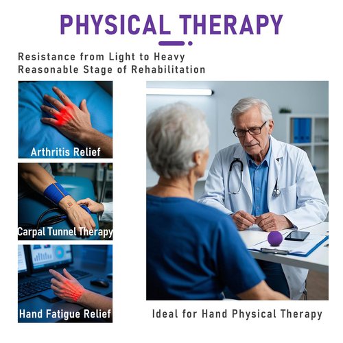 RIDEHILL 3 Pack Stress Balls for Adults, Squeeze Balls for Hand Therapy, Hand Strengthening Devices with Different Resistance Levels for Finger Forearm Wrist Exercise Relaxation and Pain Relief