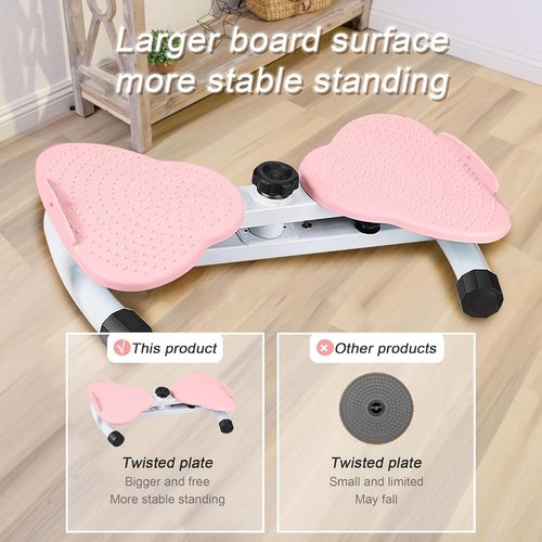 ensthee Waist Twister Machine with Resistance Bands, Non-Slip Exercise Twist Boards, Noiseless Ab Twister for Foot Massage and Belly Fat Loss, Home Gym Equipment for Men Women Core Strength