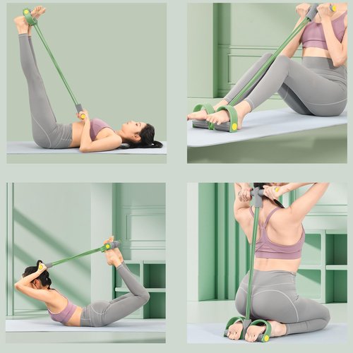 Pilates Ring Essentials Kit for Women，with Pedal Resistance Band - Resistance Bands with Handles - Pilates Ring - 24Wheel Muscle Roller - Beginners Home Body Shaping Workout Equipment (Purple)