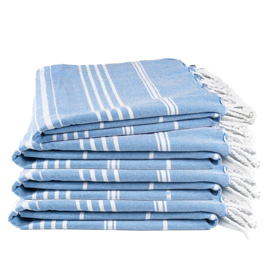 9Threads Cotton Turkish Beach Towel with Towels Oversized 36"x72" Pool Absorbent Extra Large Quick Dry Sand Travel Towel (Azure Bliss, 4 Pack)