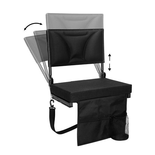 JRPOO Stadium Seats with Back Support Bleacher Chairs with Back and Cushion Padded Portable Folding Comfort Stadium Chair Adjustable Backrest Height for Sports Events and Concerts