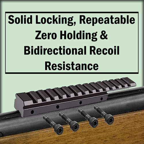 Gotical Low Profile 11mm / 3/8" Dovetail to Picatinny Rail Adapter Converter Durable Item longlasting (14 Slot Extension Low Profile Rail) Durable