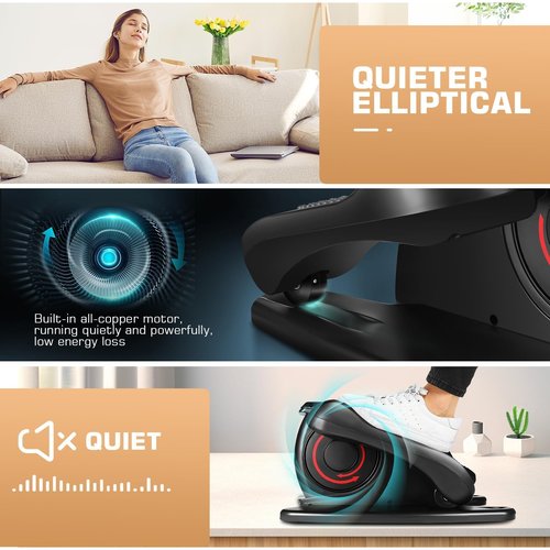 Under Desk Elliptical Machine, Electric Seated Pedal Exerciser, Mini Elliptical Machines for Seniors, LCD Display Monitor, Remote Control, Leg Exerciser for Home