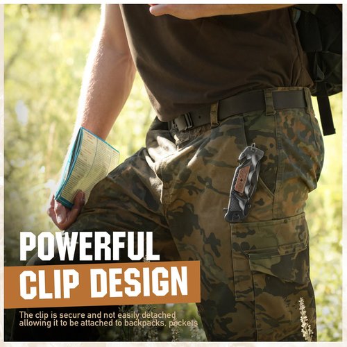 SRISE Pocket Knife for Men Folding Tactical Knives Ideal Work Survival Camping Hunting Hiking and EDC- Birthday Gifts for Men & Women