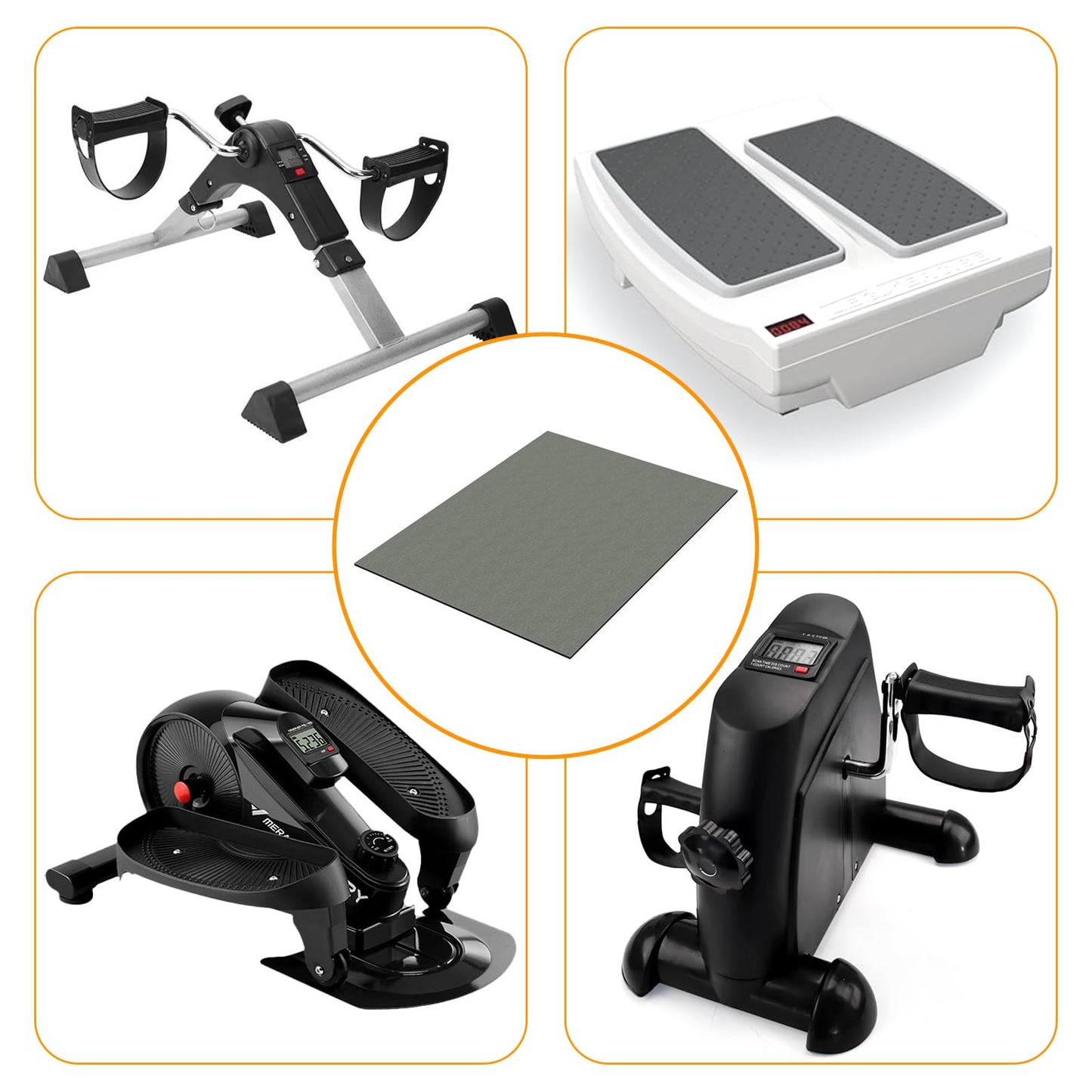 Wiojtry Non-Slip Mat for Under Desk Elliptical and Portable Floor Bike, Elliptical Mats for Seniors Home Sports Mats and Mini Elliptical Exercise Bikes, Ellipse Machine Mat